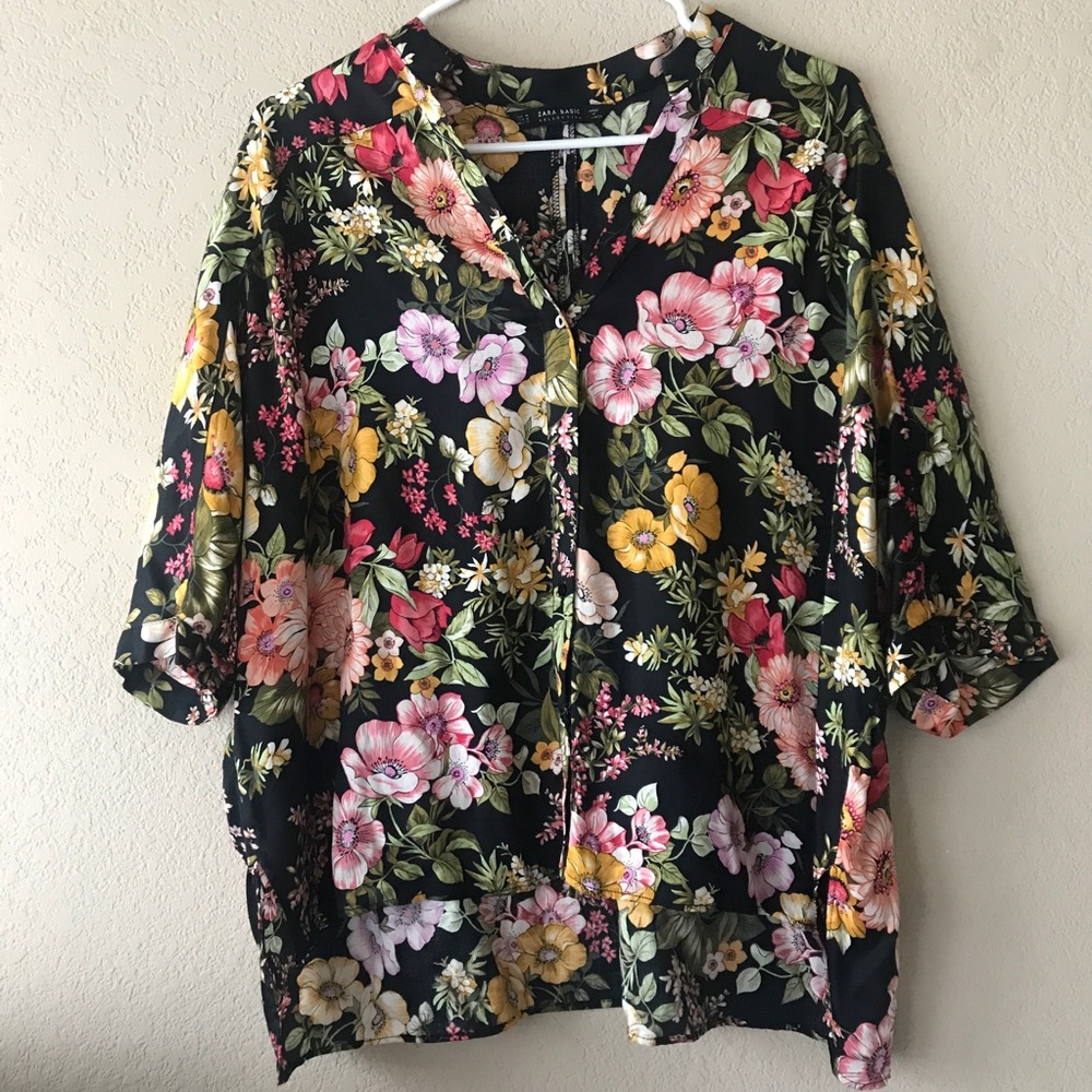 Zara floral blouse medium